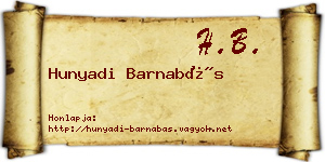 Hunyadi Barnabás névjegykártya